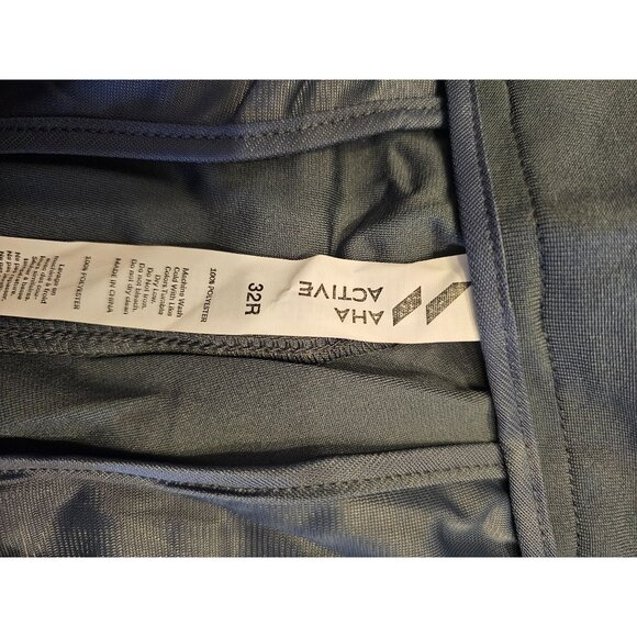 Aha Active Mens 32R Tapered Athletic Pants In Blue With Zipper & Button Closure - Picture 4 of 6